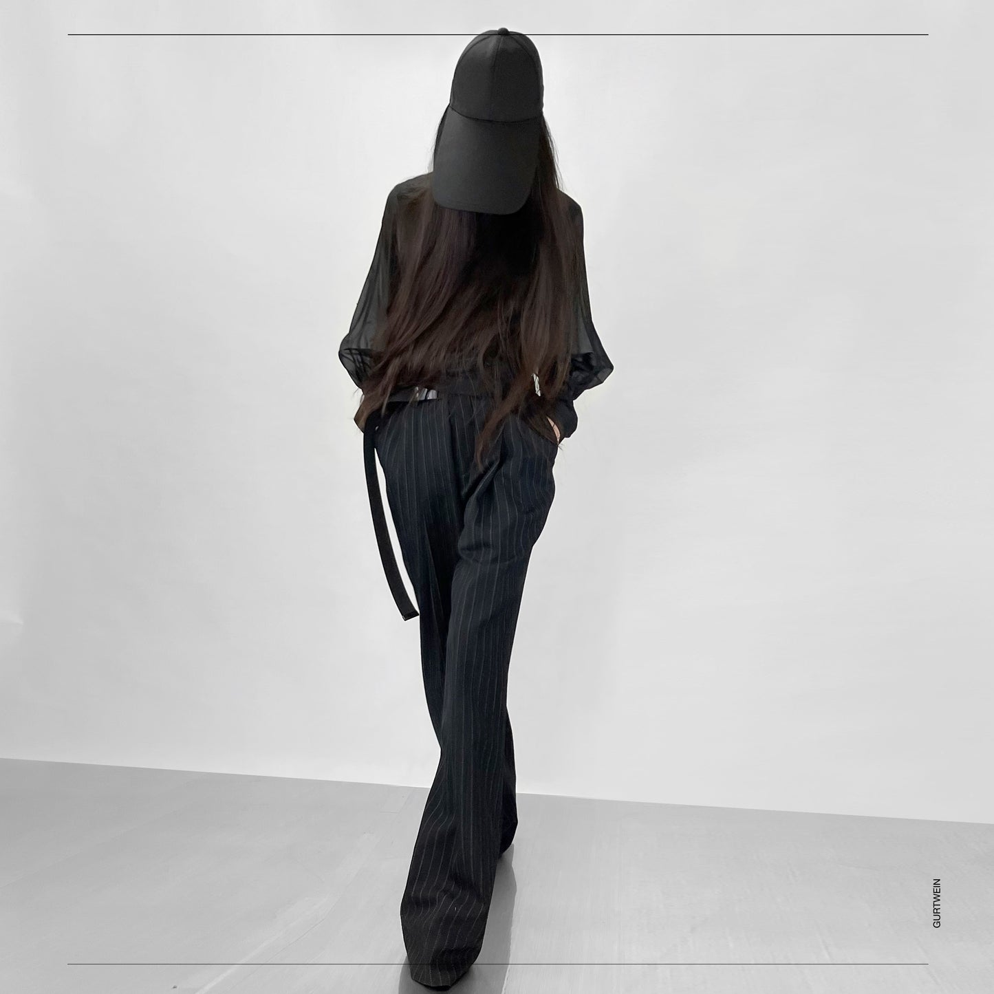 Black wool baseball cap