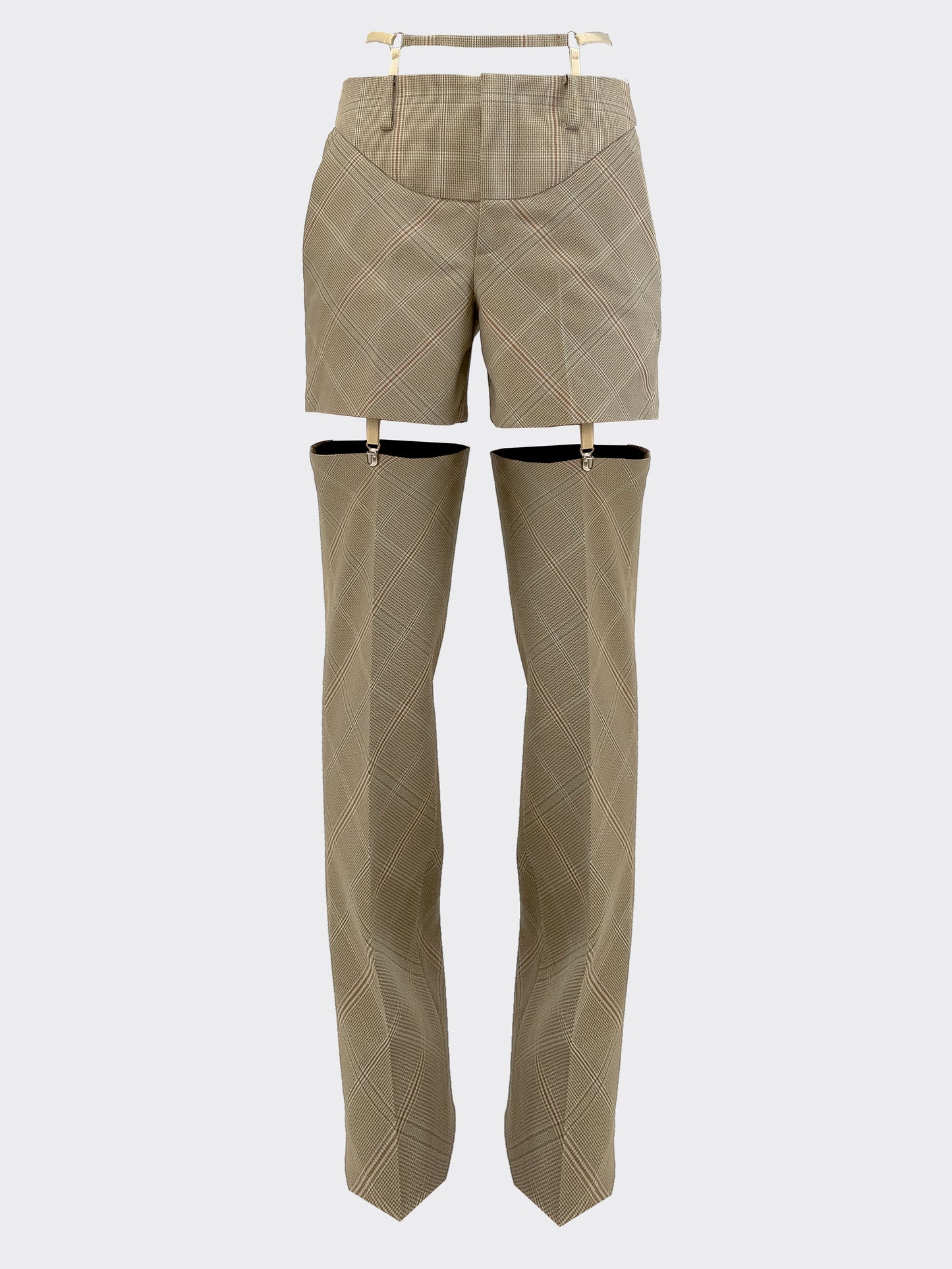 Cut Pants with garter-belt beige