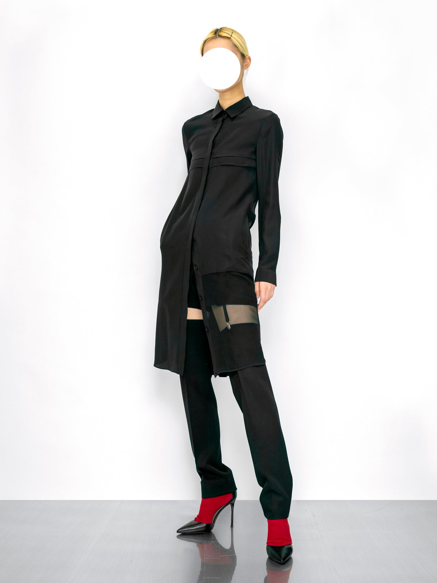 Cut Pants with garter-belt
