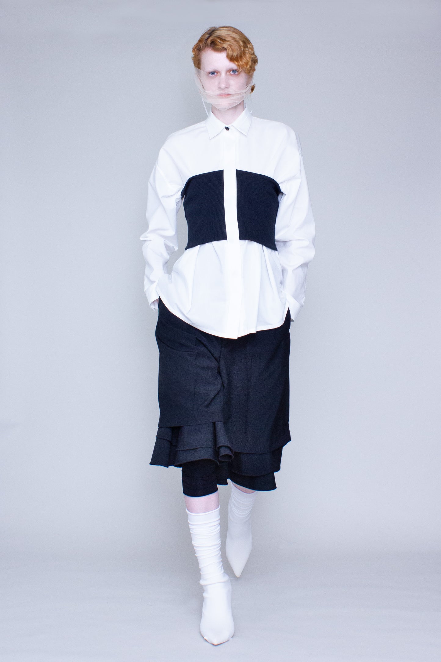 Rib-bandeau blouse