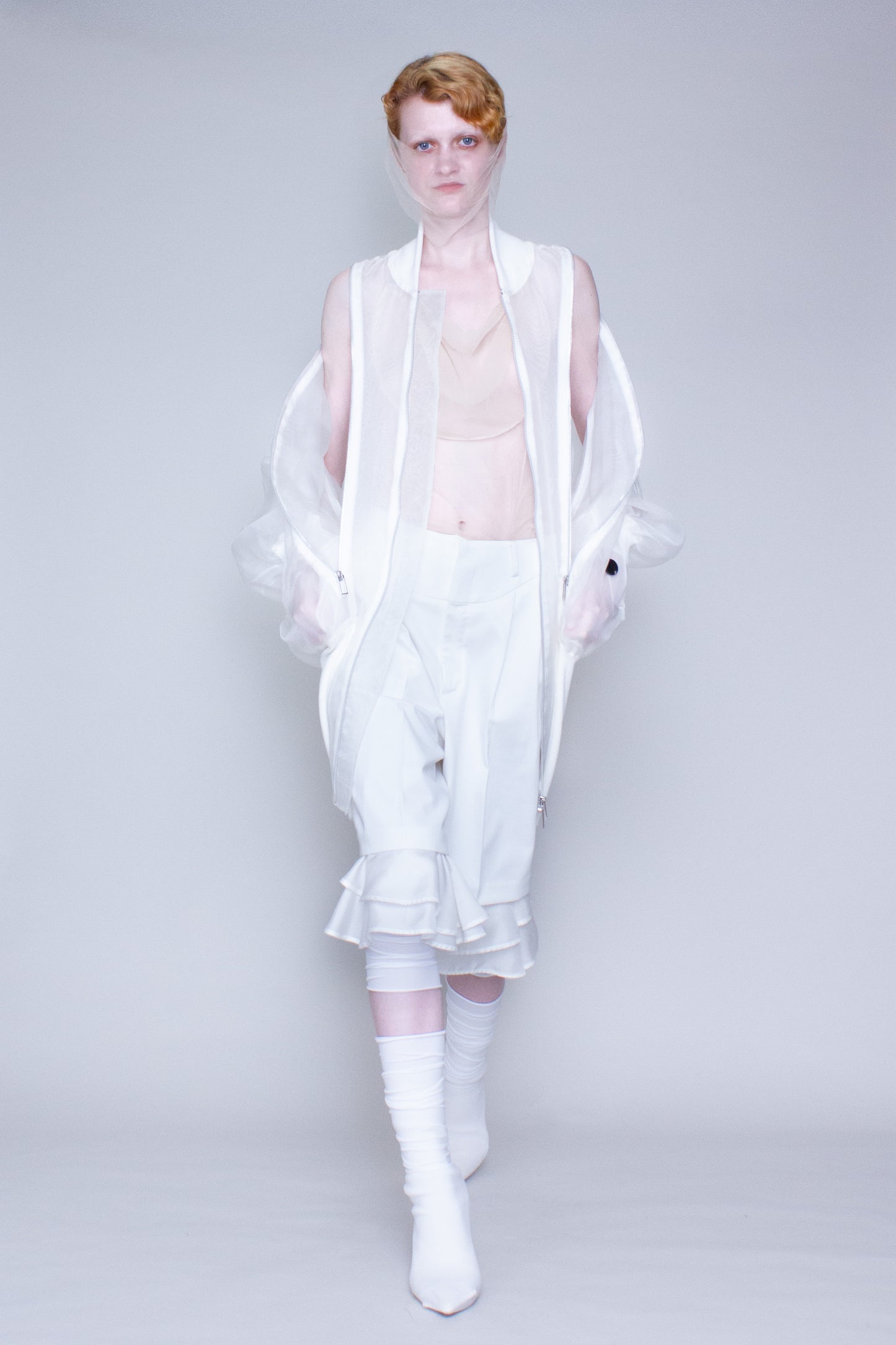 Silk organza bomber jacket