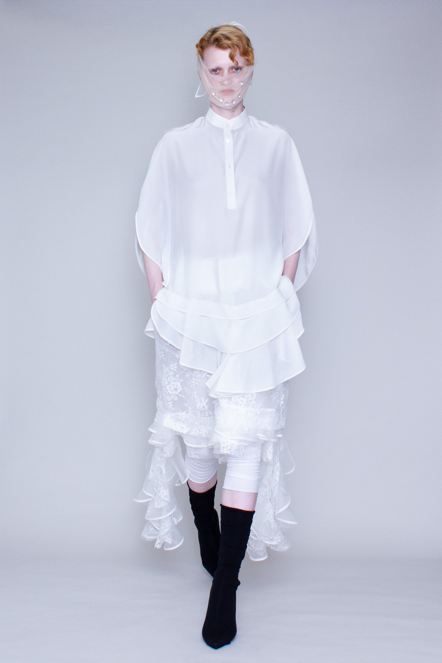 Ruffled shirt dress