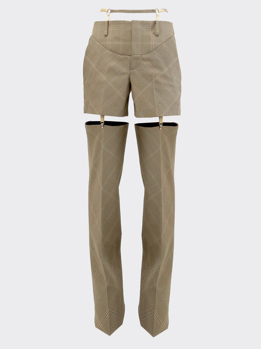 Cut Pants with garter-belt beige