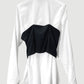 Rib-bandeau blouse