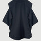 Ruffled sleeveless cardigan