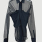 Sheer rib-bandeau blouse