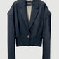 Rib-waisted blazer