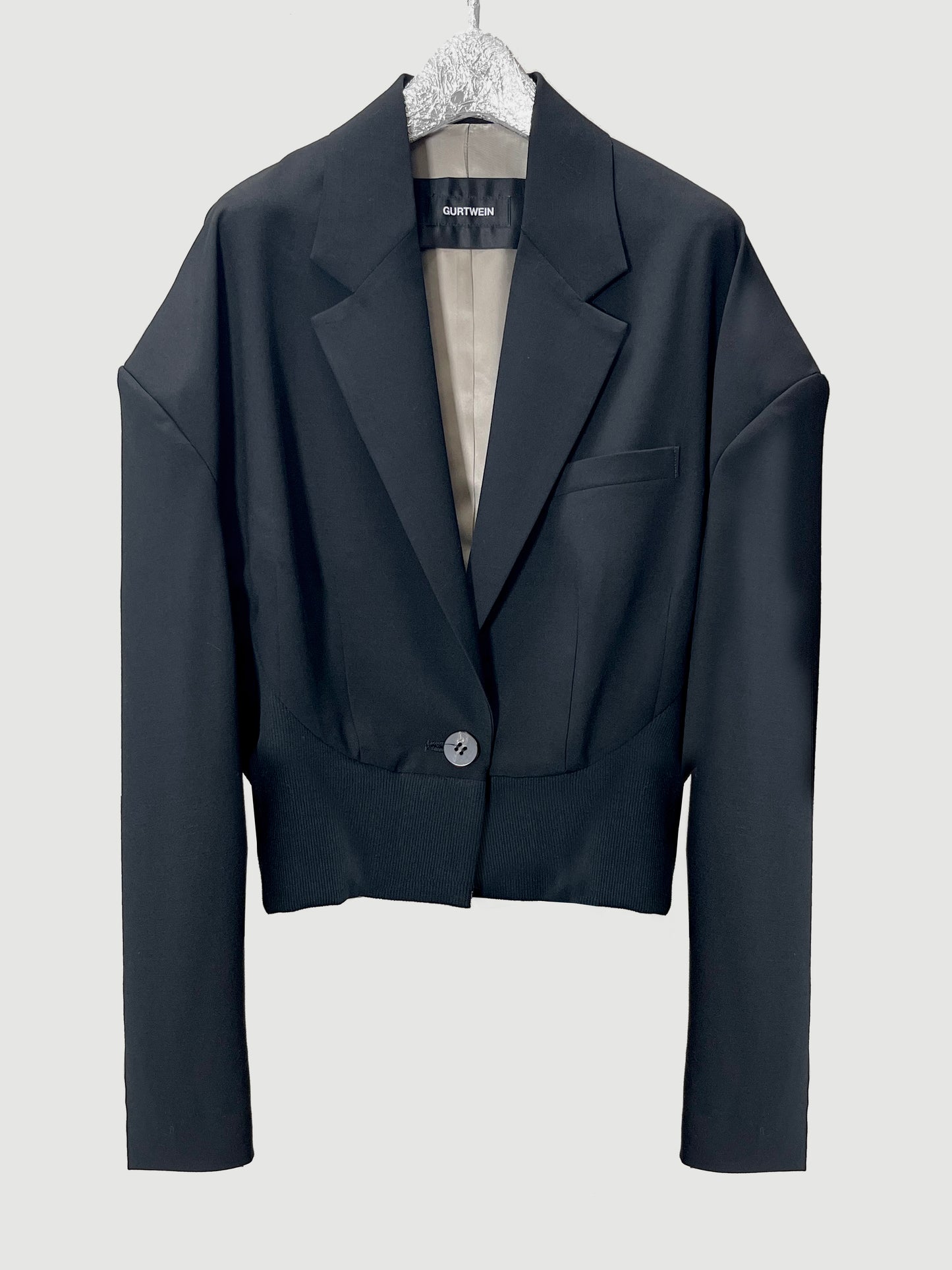 Rib-waisted blazer