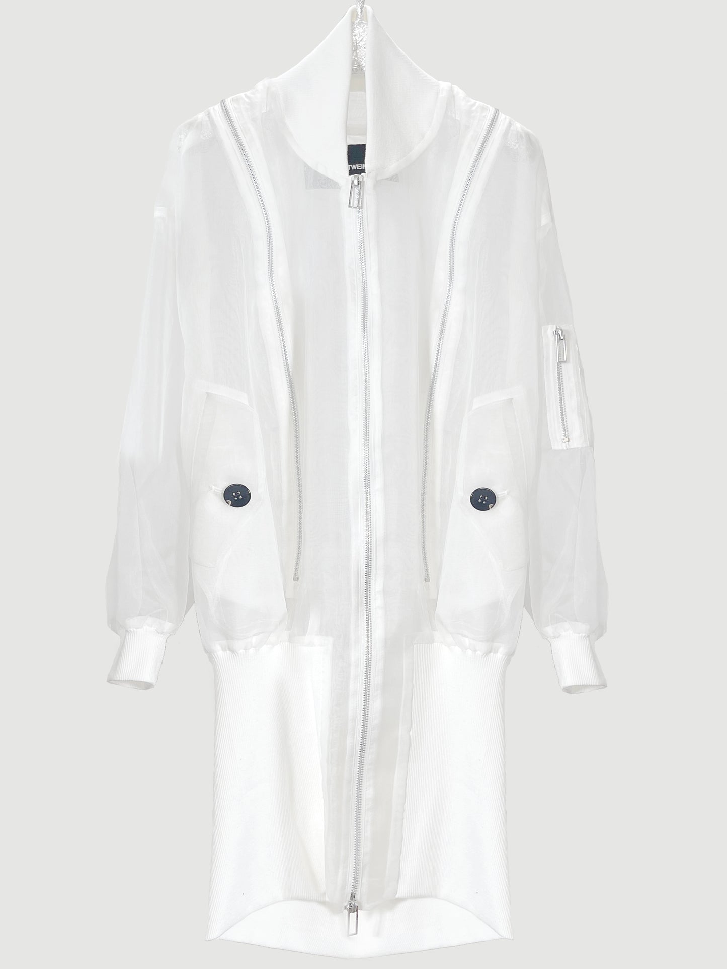 Silk organza bomber jacket