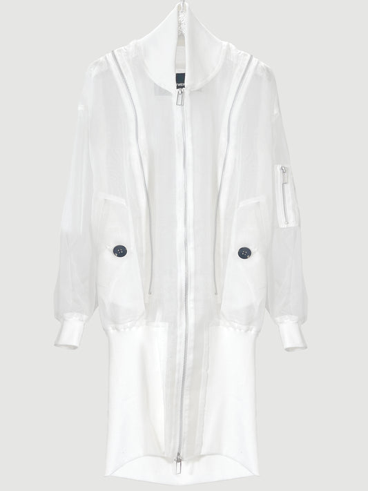Silk organza bomber jacket