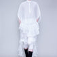 Ruffle-hemmed cropped tailored pants