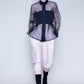 Sheer rib-bandeau blouse