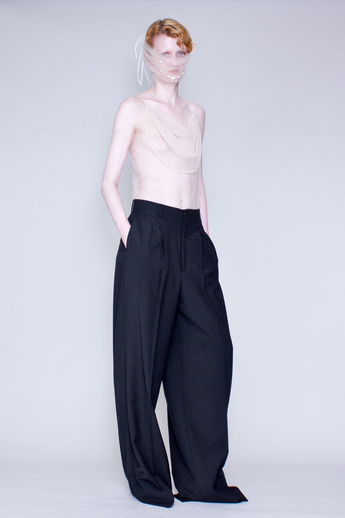Wide leg tailored pants