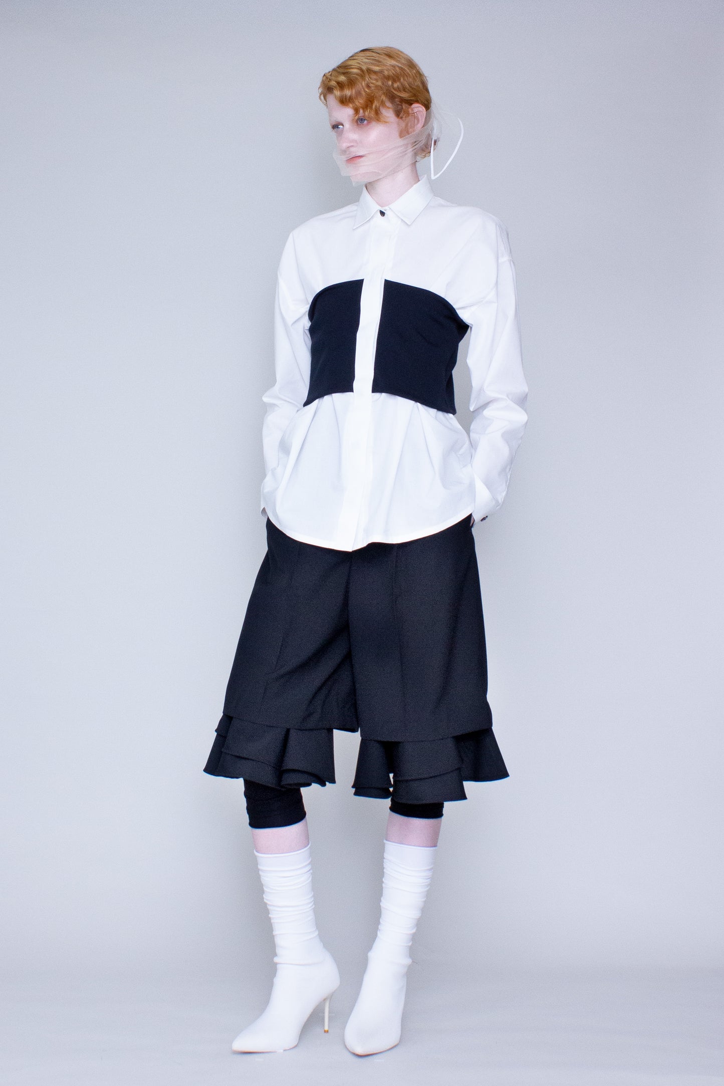 Rib-bandeau blouse