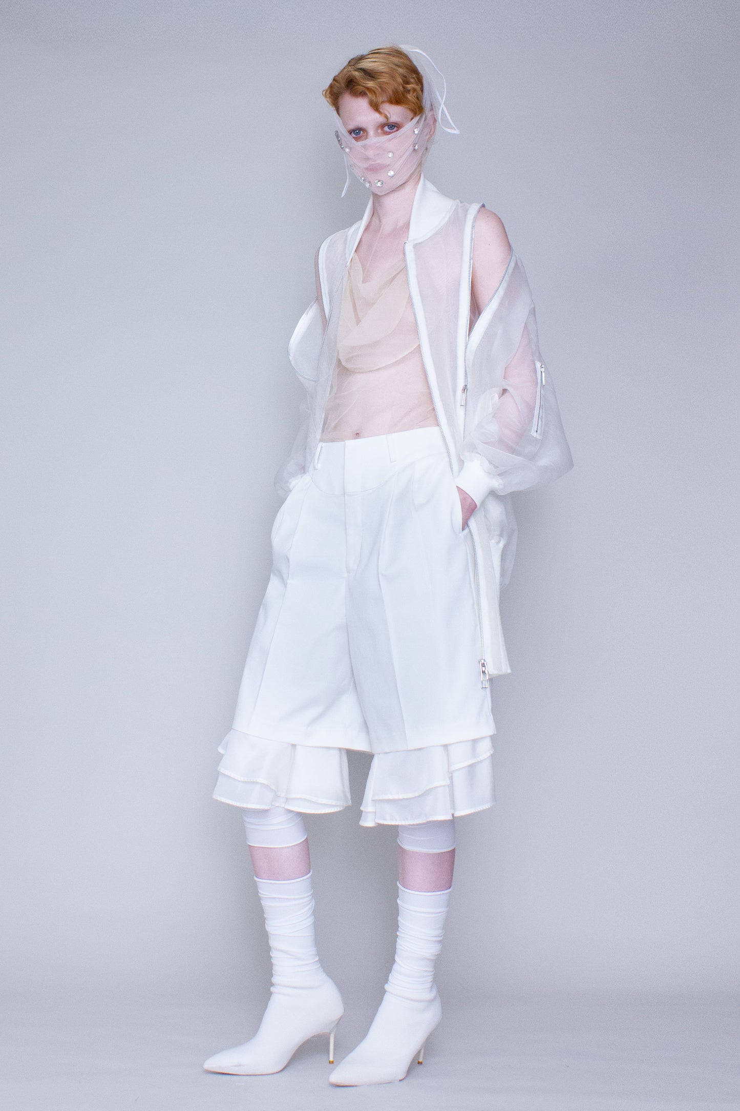 Silk organza bomber jacket