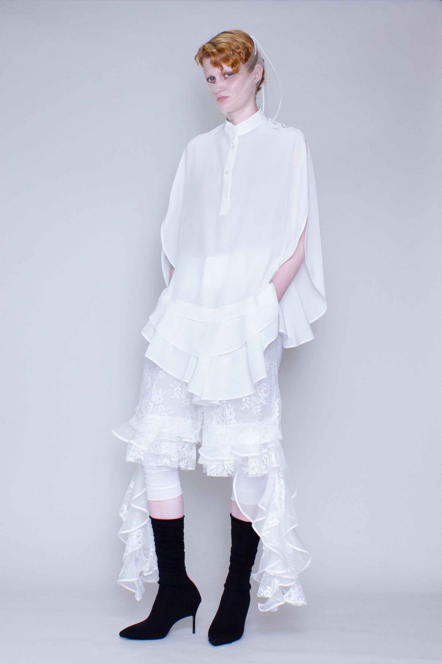 Ruffled shirt dress