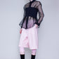 Sheer rib-bandeau blouse